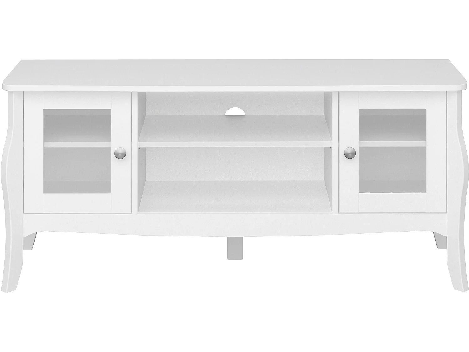 Baroque | TV-meubel met 2 glasdeuren in grijs MDF