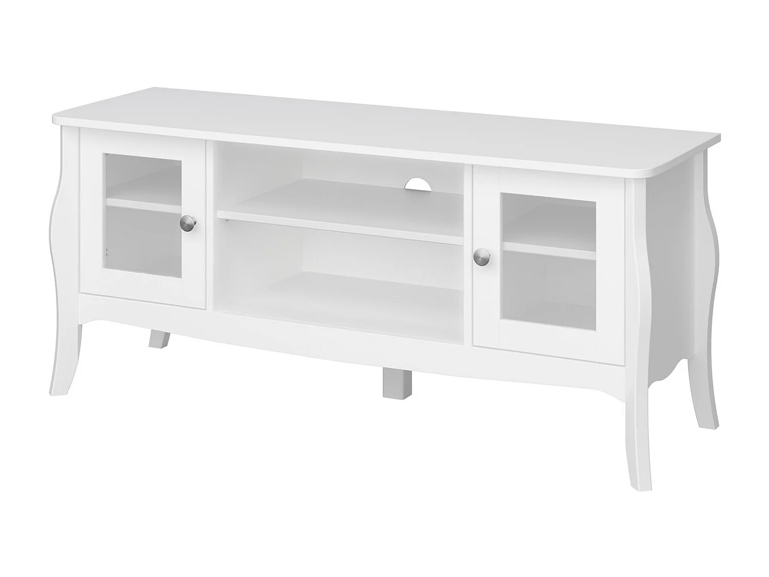 Baroque | TV-meubel met 2 glasdeuren in grijs MDF