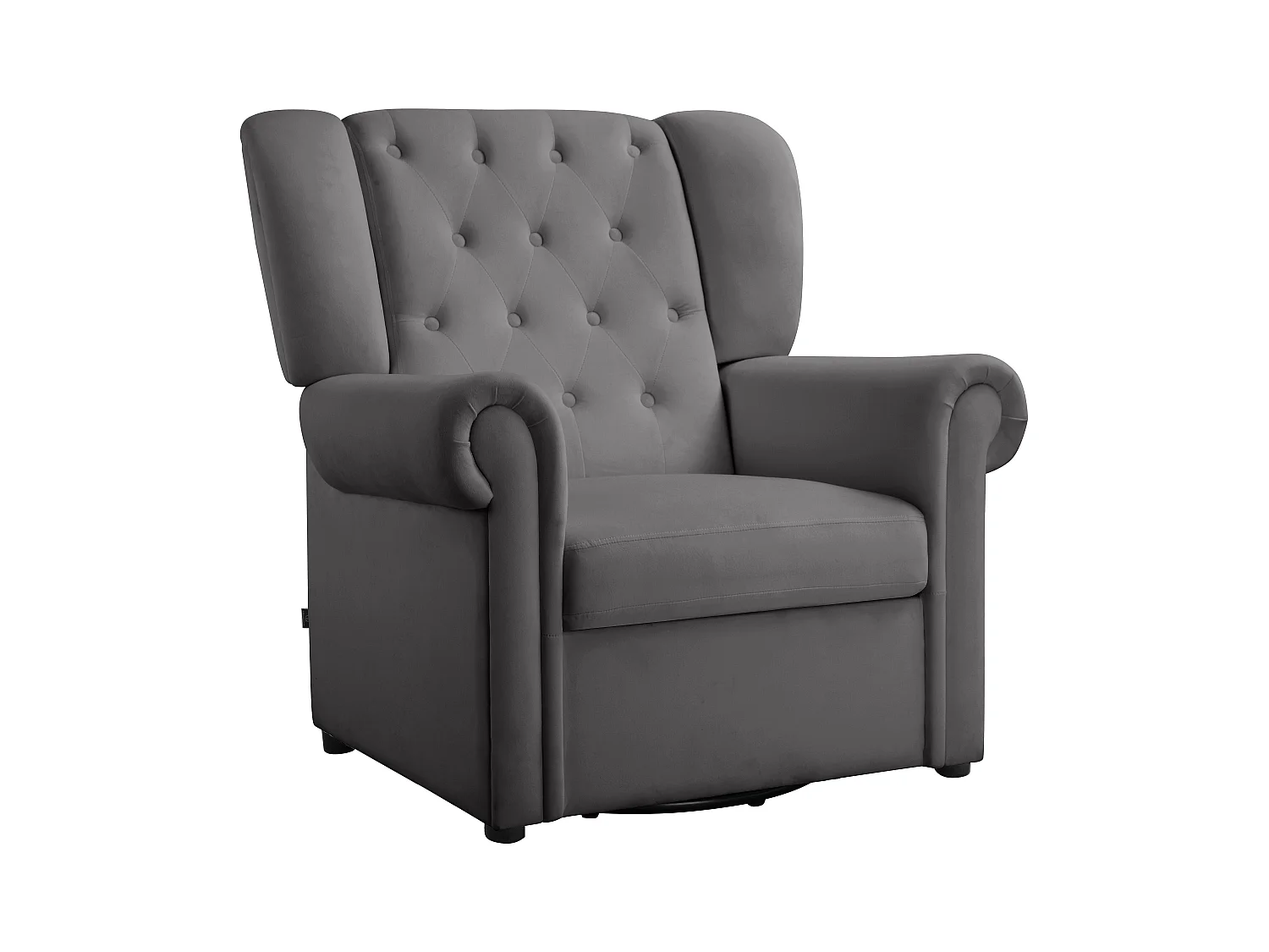 Lillyse | Fauteuil à bascule avec fonction pivotante en velours gris