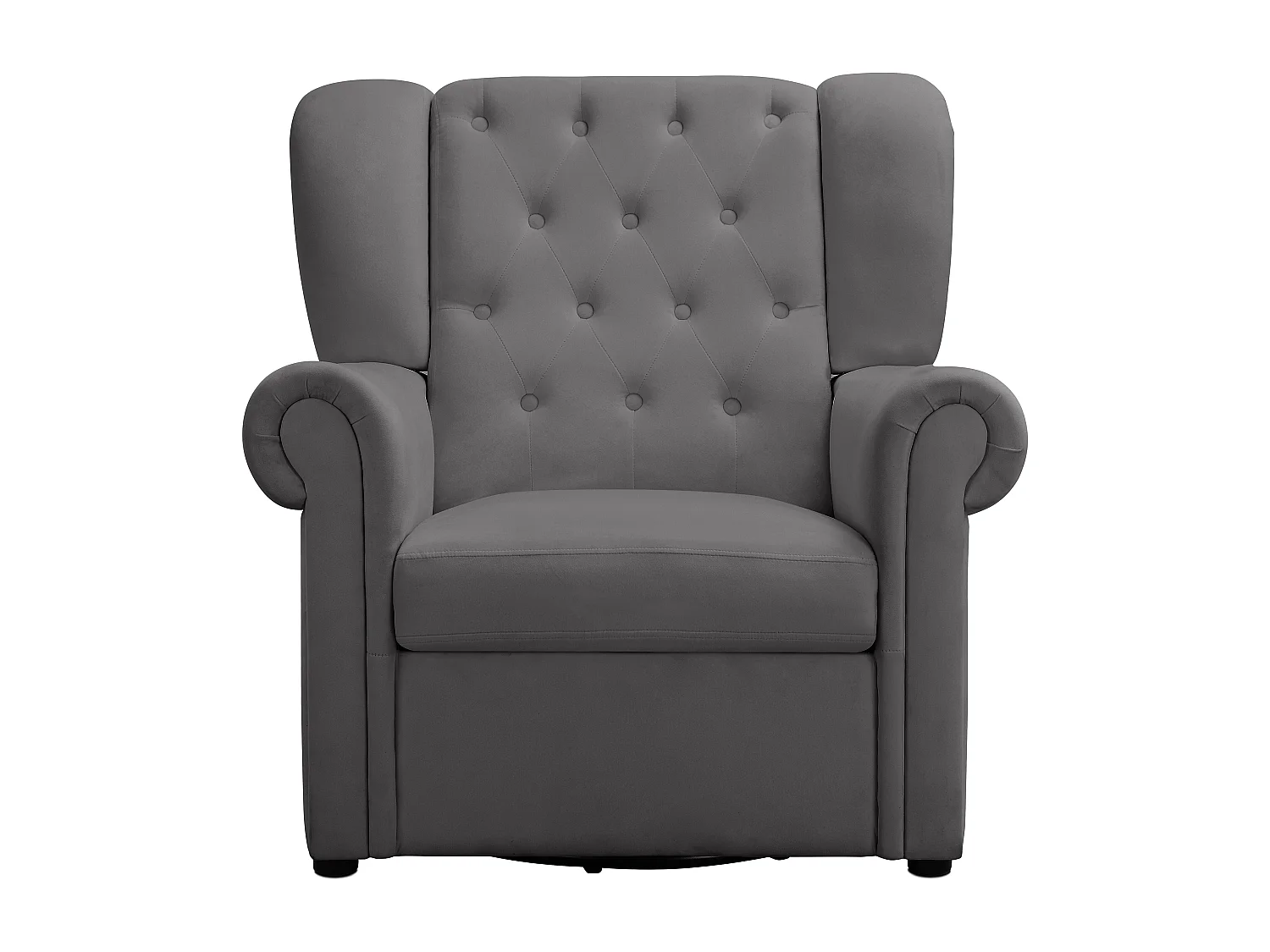 Lillyse | Fauteuil à bascule avec fonction pivotante en velours gris