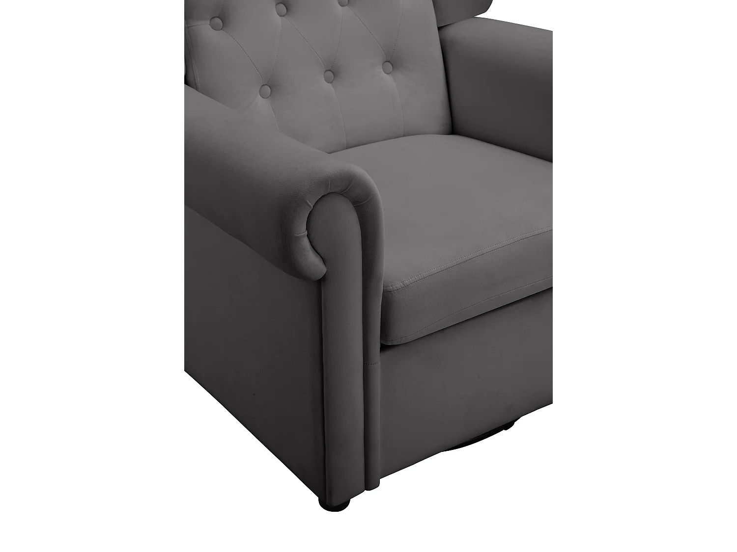 Lillyse | Fauteuil à bascule avec fonction pivotante en velours gris