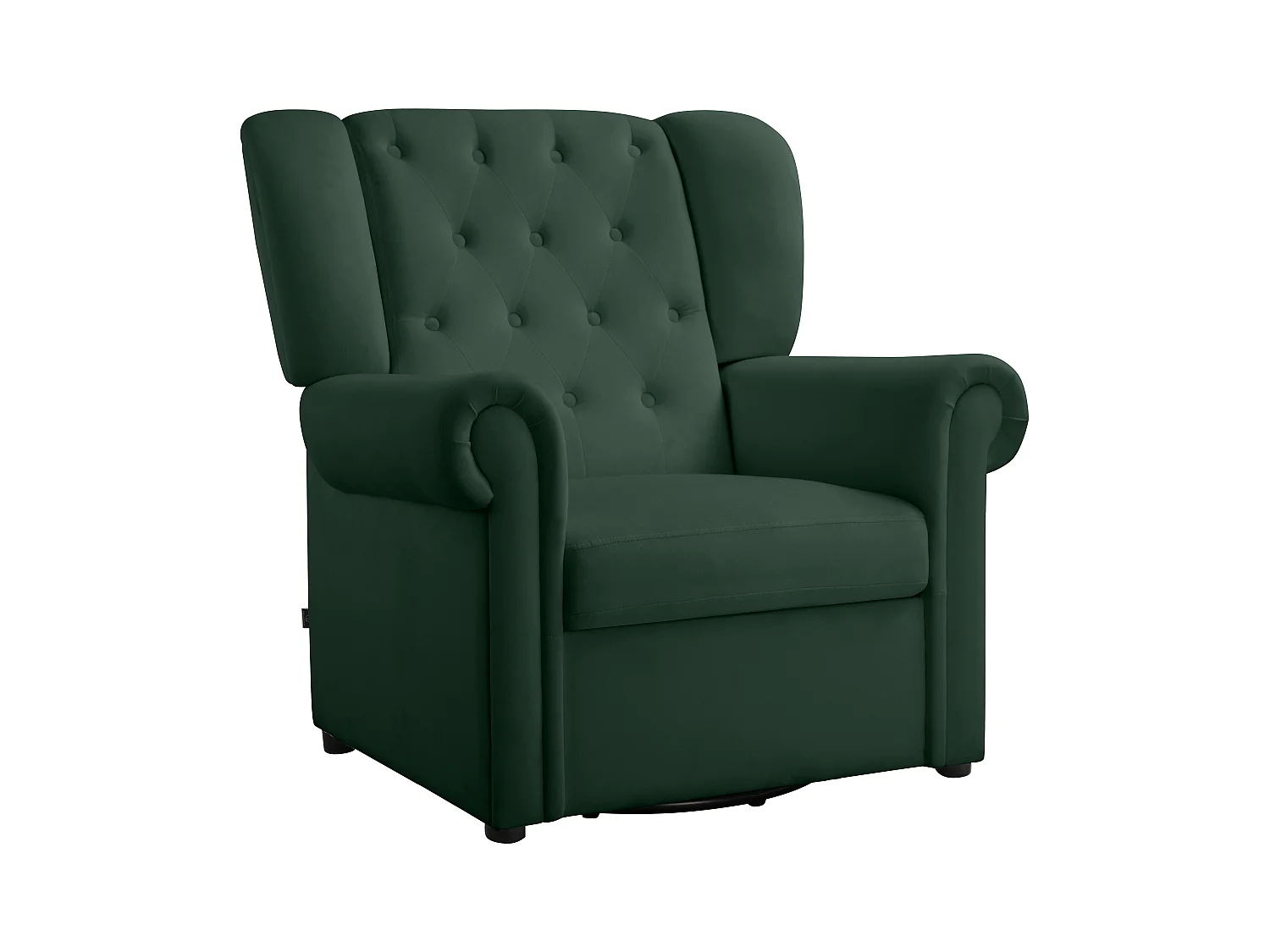 Lillyse | Fauteuil à bascule avec fonction pivotante en velours vert