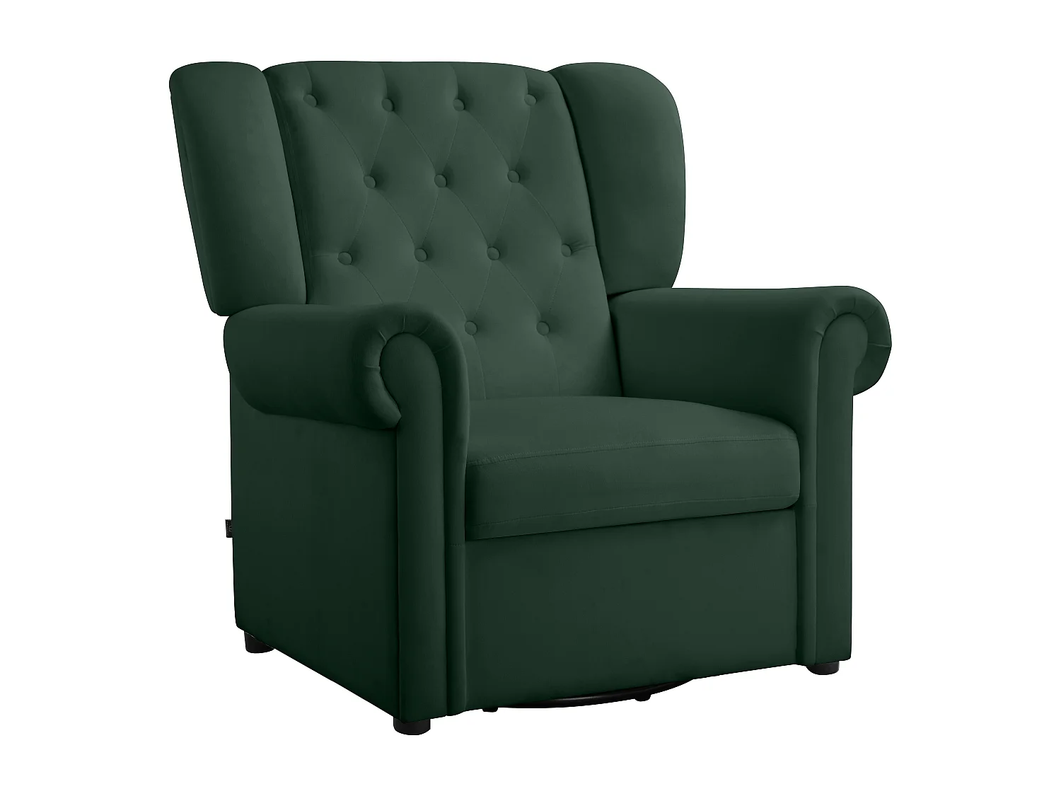 Lillyse | Fauteuil à bascule avec fonction pivotante en velours vert