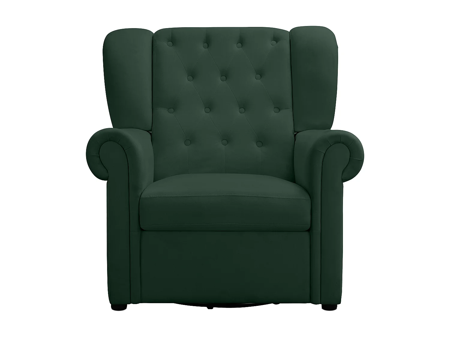 Lillyse | Fauteuil à bascule avec fonction pivotante en velours vert