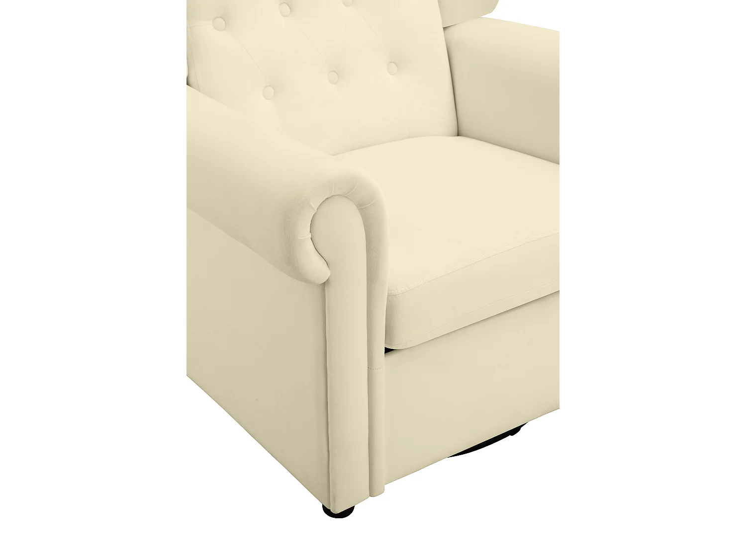 Lillyse | Mecedora con función giratoria en terciopelo blanco crema