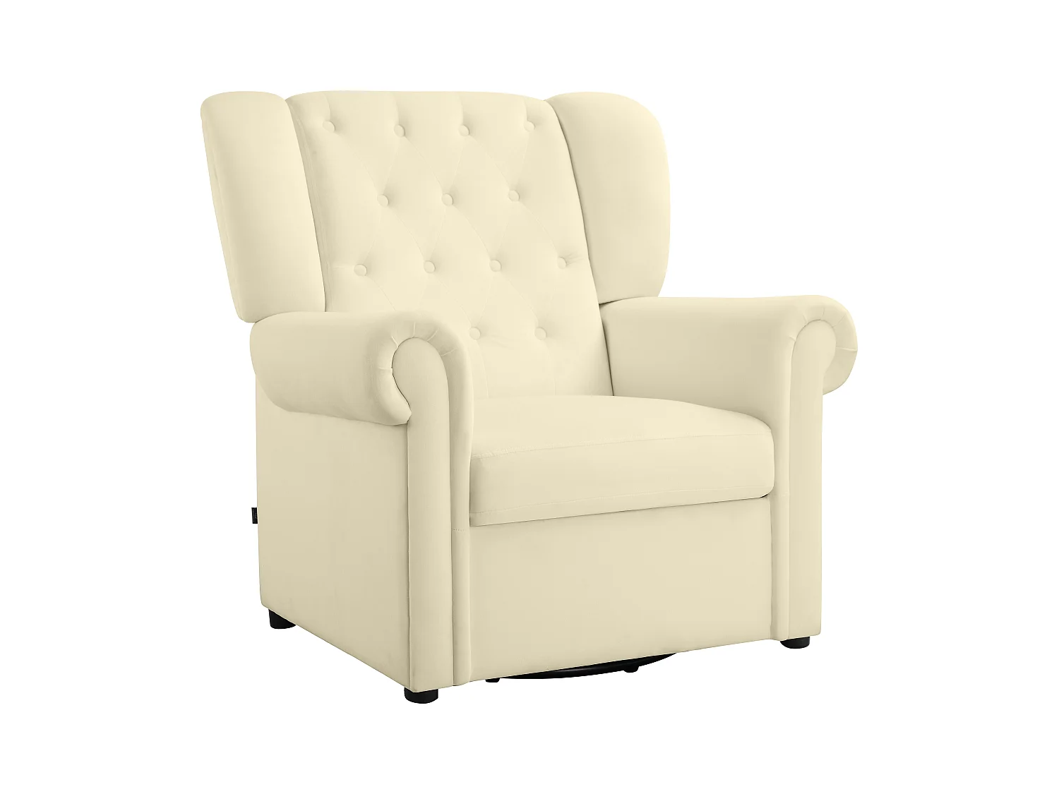 Lillyse | Fauteuil à bascule avec fonction pivotante en velours blanc