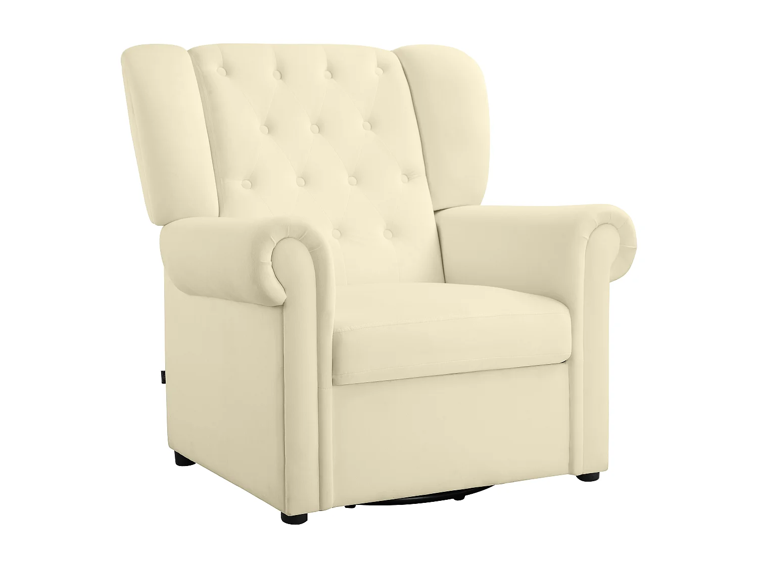 Lillyse | Fauteuil à bascule avec fonction pivotante en velours blanc