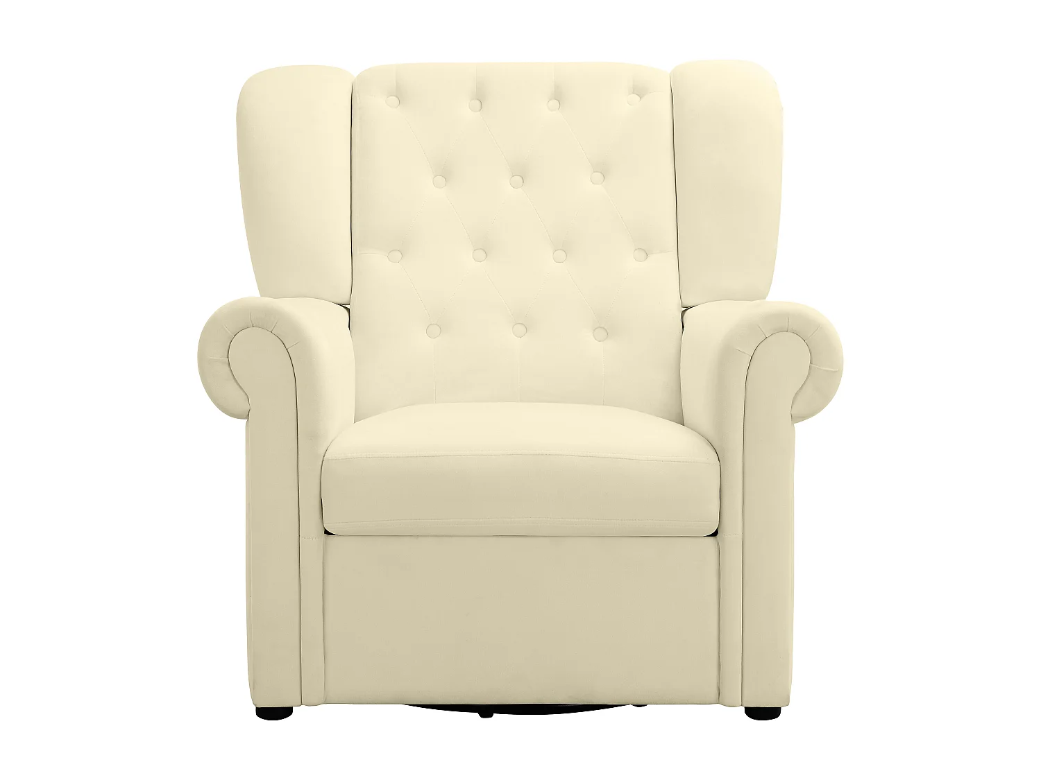 Lillyse | Fauteuil à bascule avec fonction pivotante en velours blanc