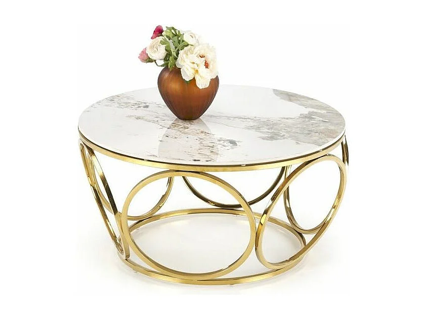 Tavolino Venus/Sinter&Metal/Oro&Bianco