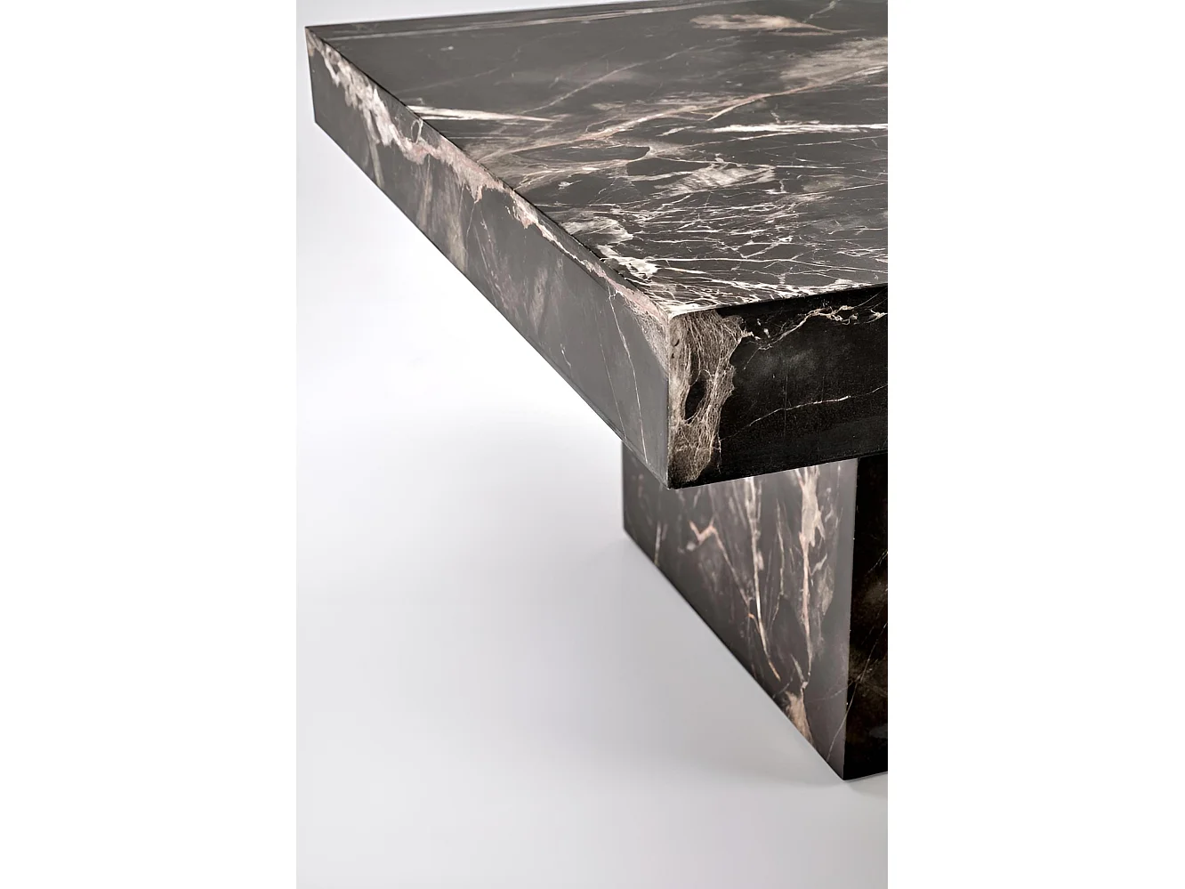Stolik kawowy MONOLIT 80x80 czarny marmur