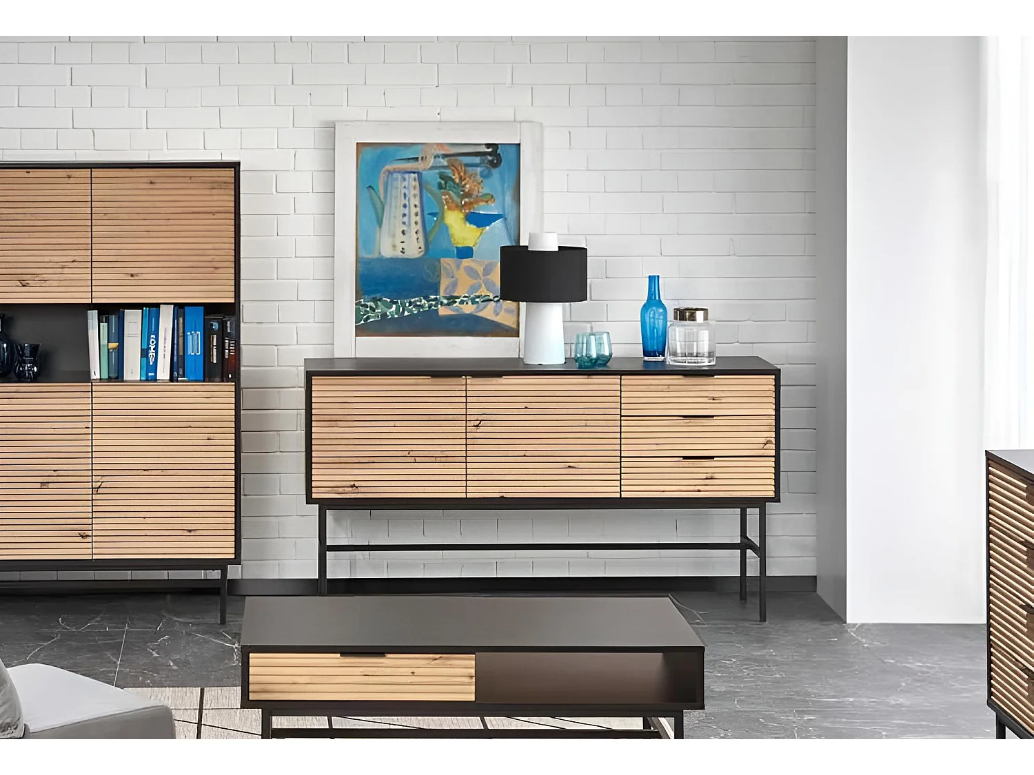 Banc TV Murano/MDF/Marron&Noir