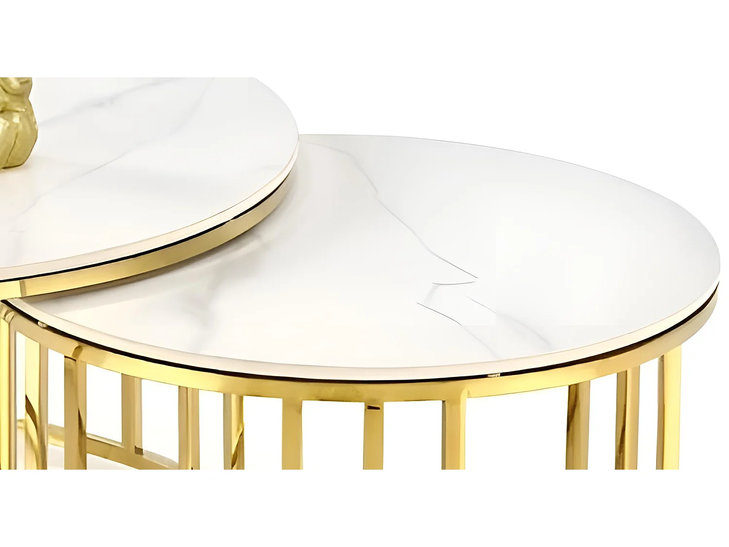 Cochtisch Set Mercury/Gls&Metall/Gold&Weiss