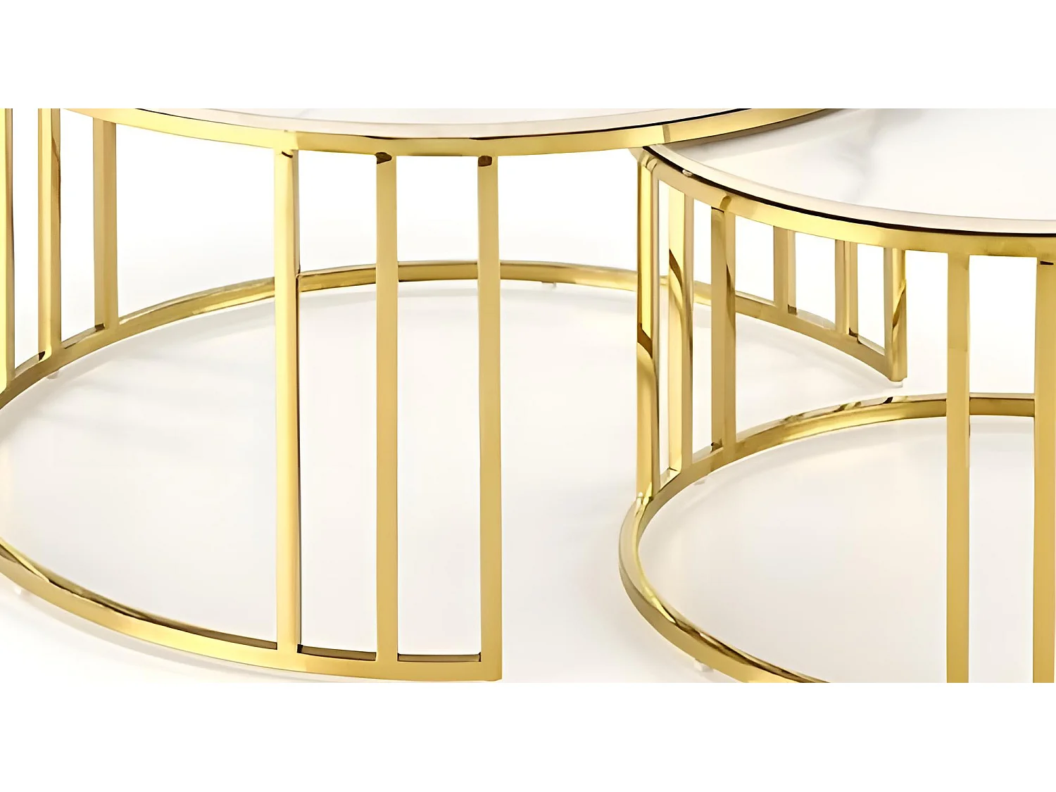 Cochtisch Set Mercury/Gls&Metall/Gold&Weiss