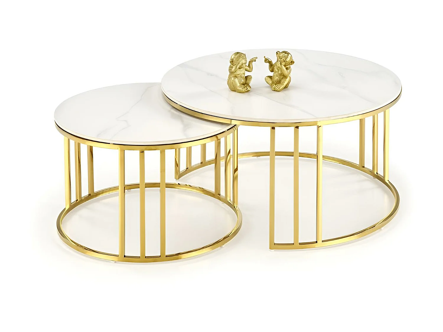 Cochtisch Set Mercury/Gls&Metall/Gold&Weiss