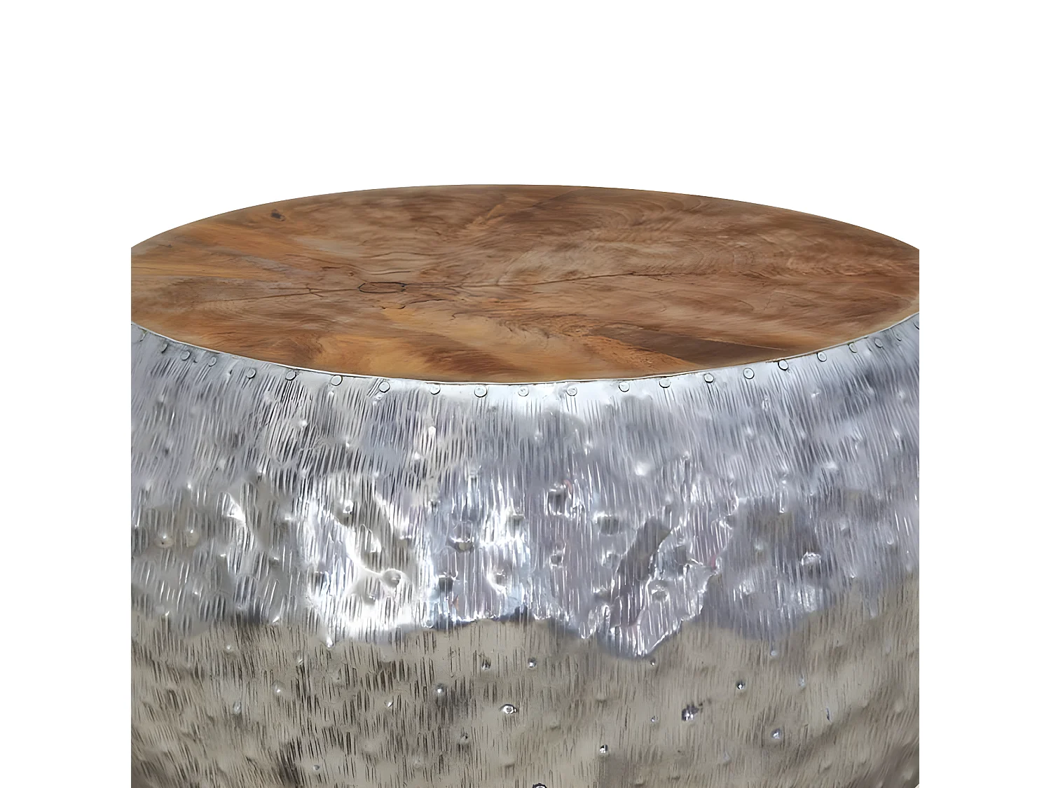 Salontafel 60x60x30 cm aluminium teakhout