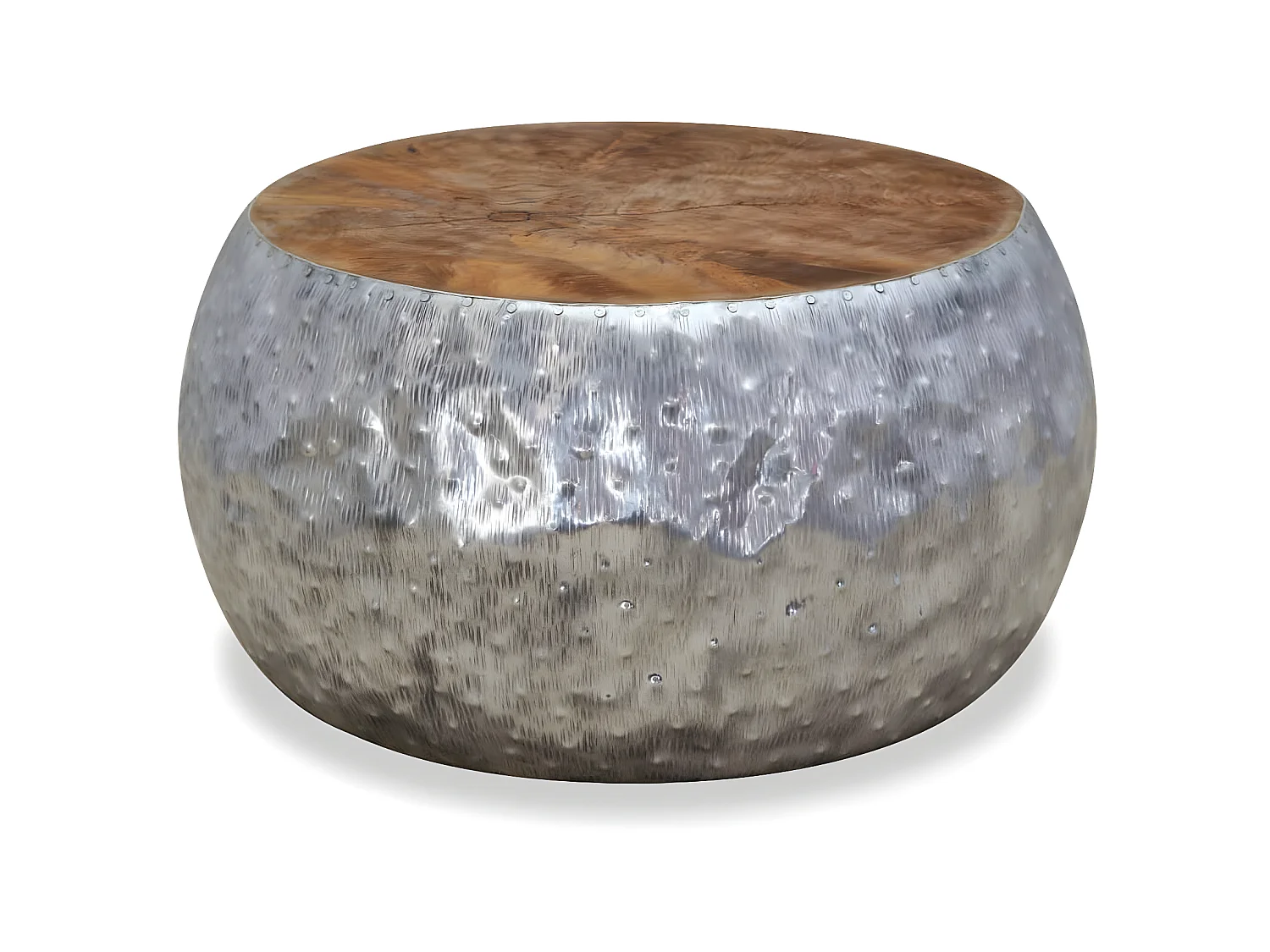 Table basse Aluminium Teck 60 x 60 x 30 cm