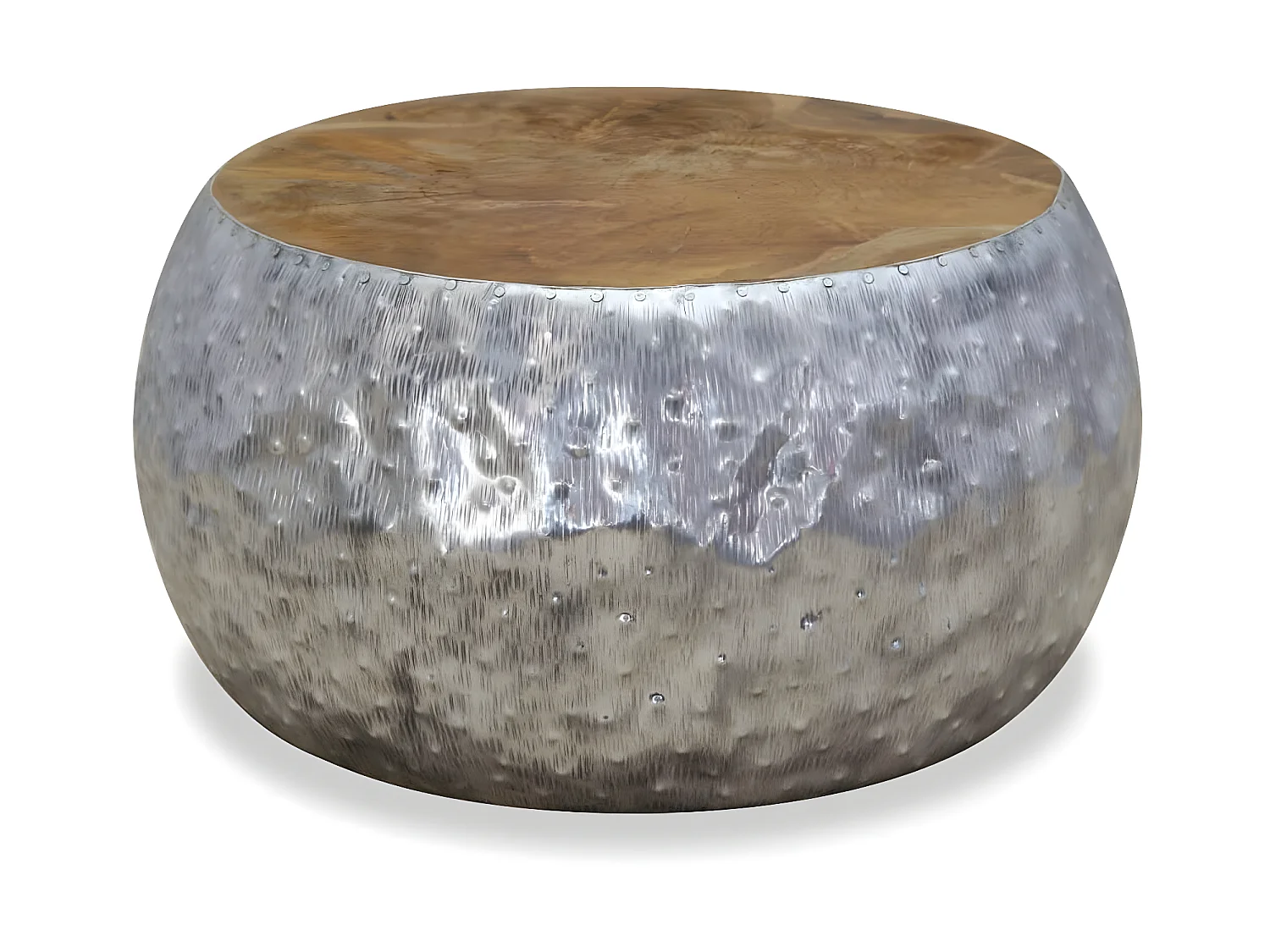 Table basse Aluminium Teck 60 x 60 x 30 cm