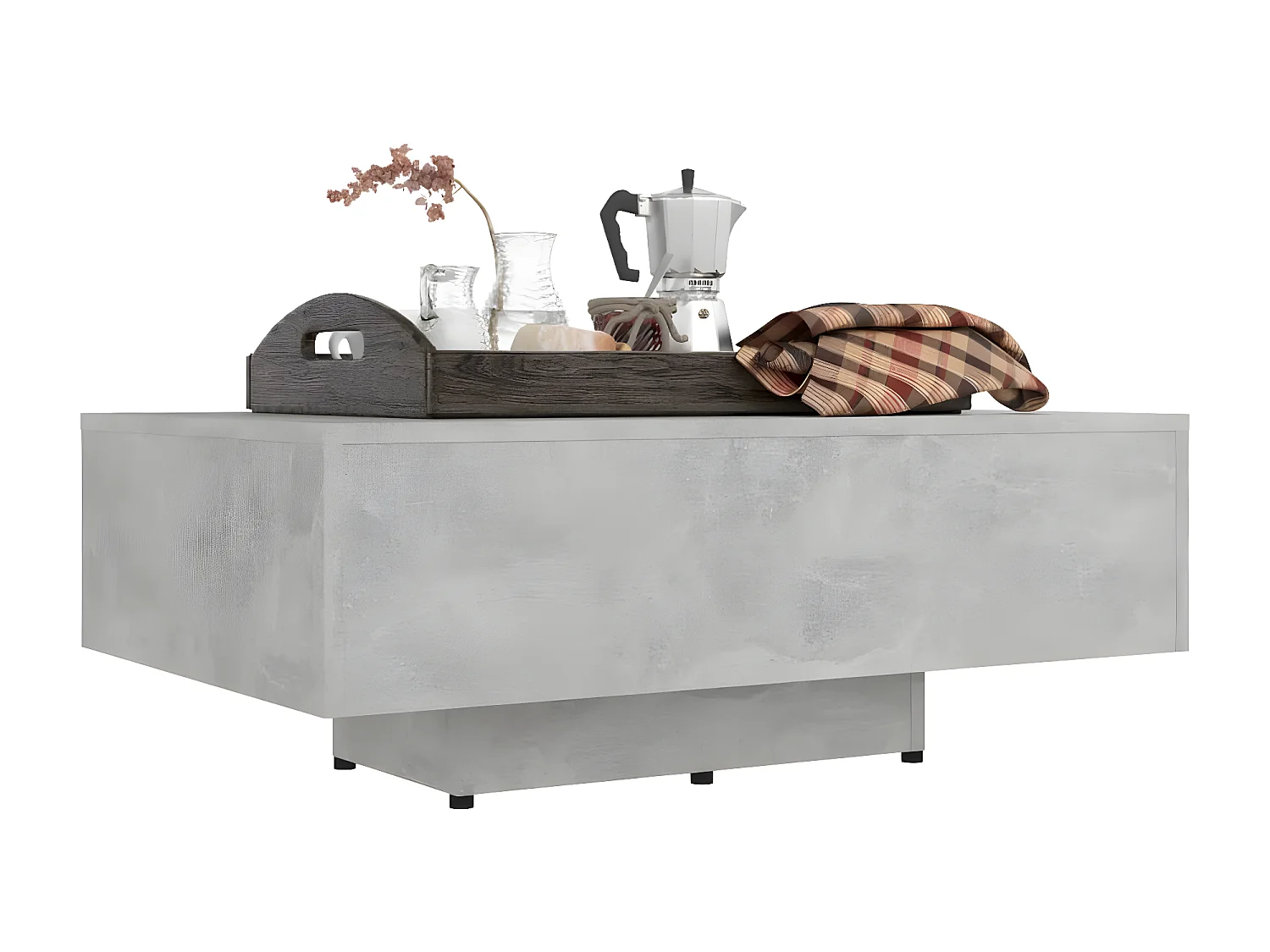 Table basse Gris béton 85x55x31 cm Aggloméré