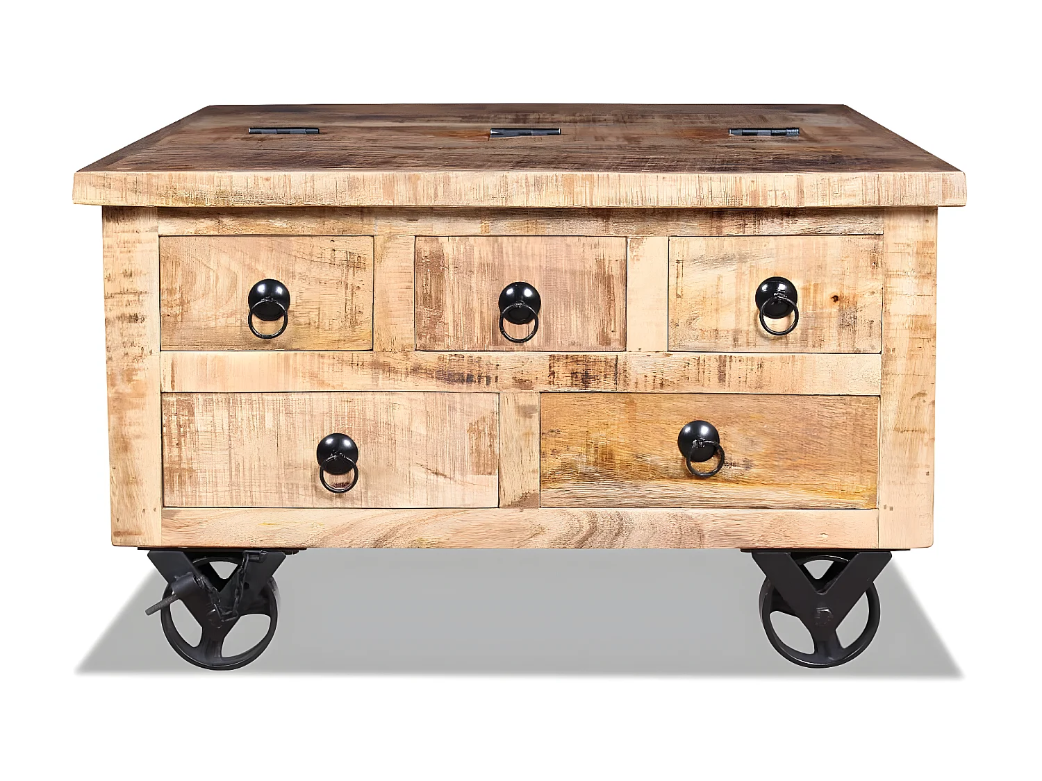 Table basse Bois de manguier brut 70 x 70 x 40 cm