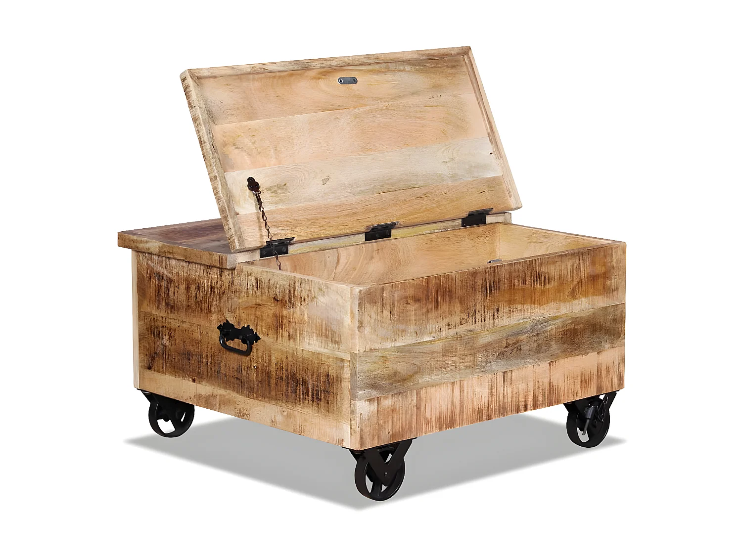 Table basse Bois de manguier brut 70 x 70 x 40 cm