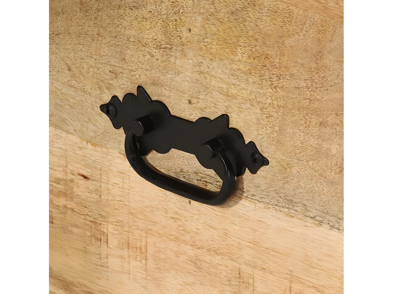 Mesa de centro madeira de mangueira áspera 70x70x40 cm