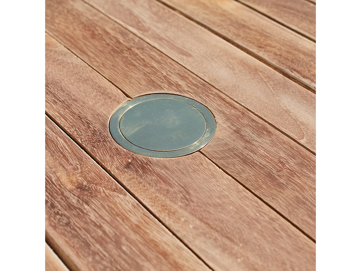 Table de jardin en teck massif extensible ovale 6/8 places