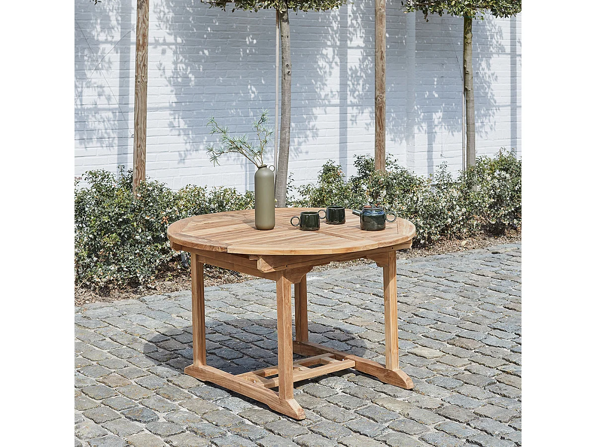 Table de jardin en teck massif extensible 6/8 places