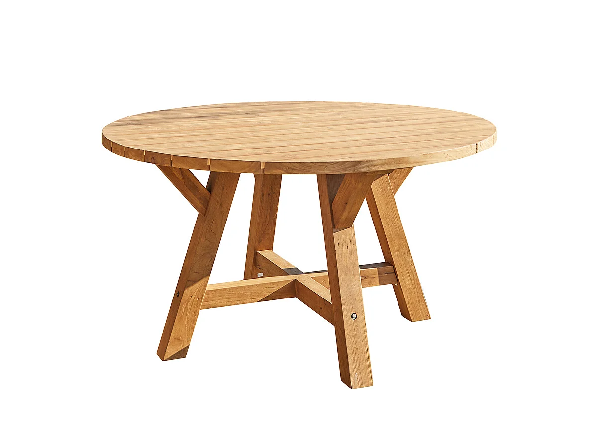 Table de jardin en teck recyclé massif 6 places