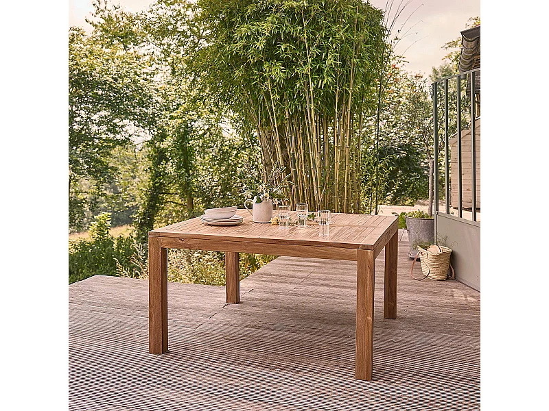 Tavolo da giardino in legno massello di teak per 6 persone
