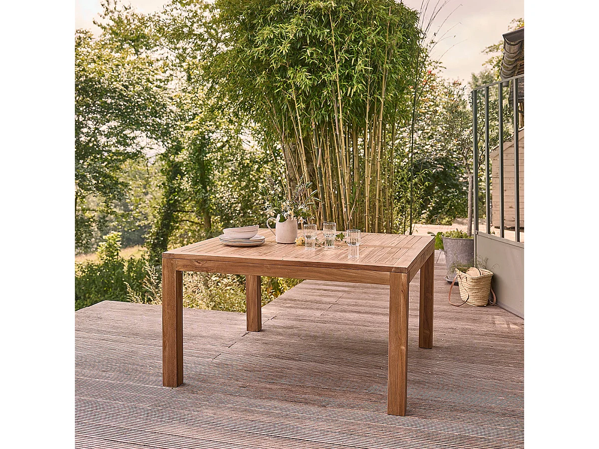 Tavolo da giardino in legno massello di teak per 6 persone