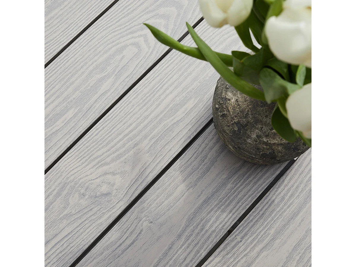 Tavolo da giardino in alluminio bianco e grigio 8 pers.