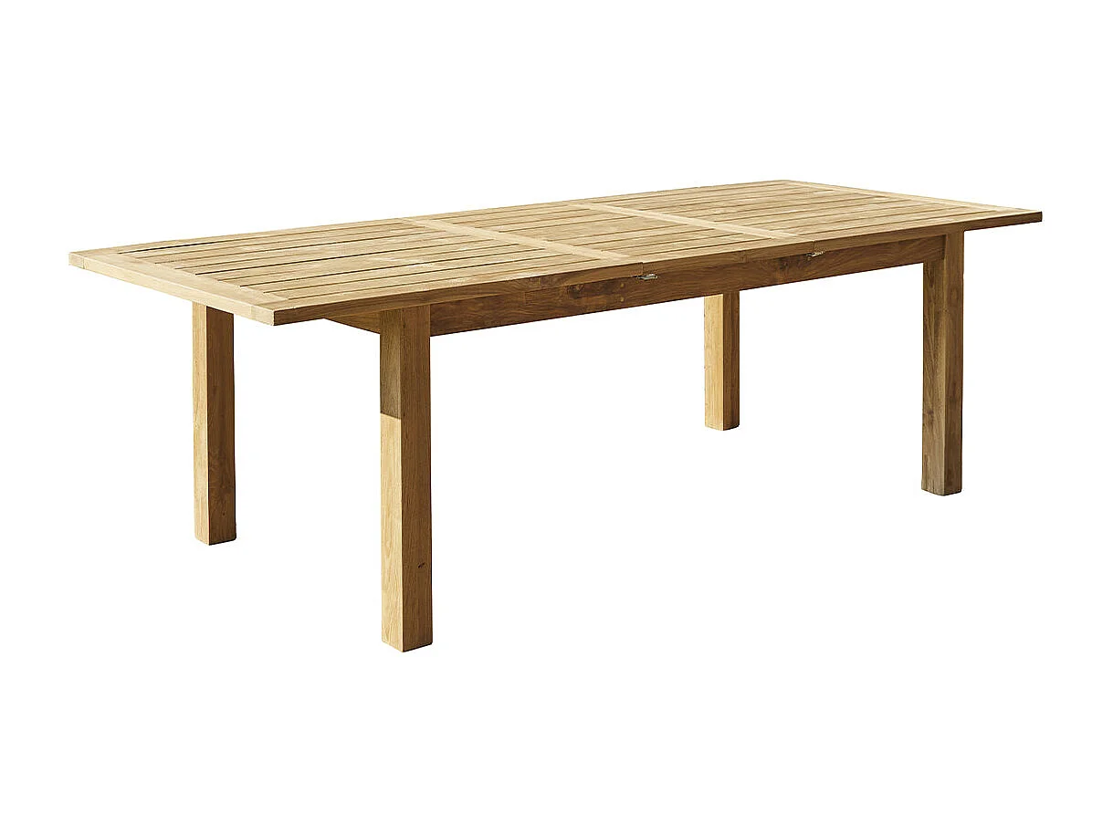 Mesa de exterior extensible de teca reciclada para 8/10 personas
