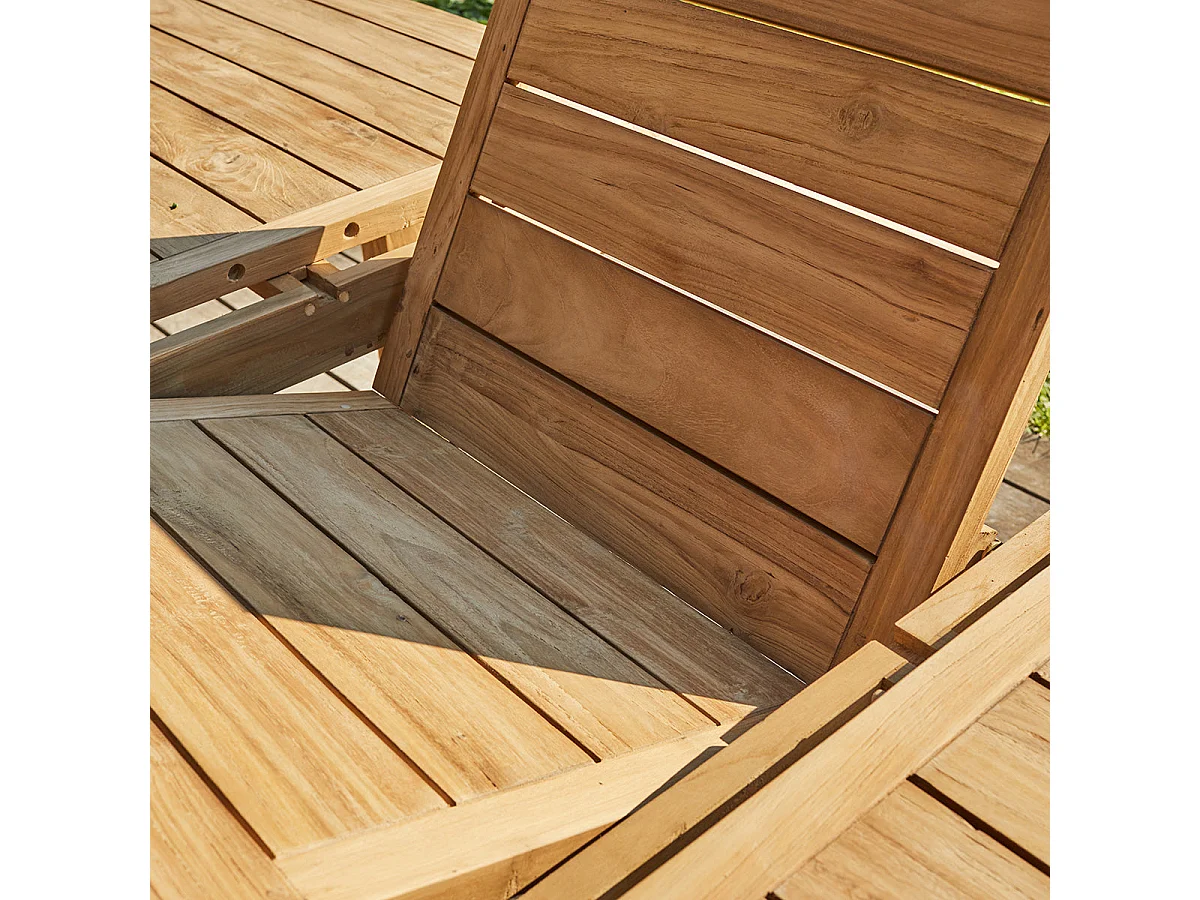 Mesa de exterior extensible de teca reciclada para 8/10 personas