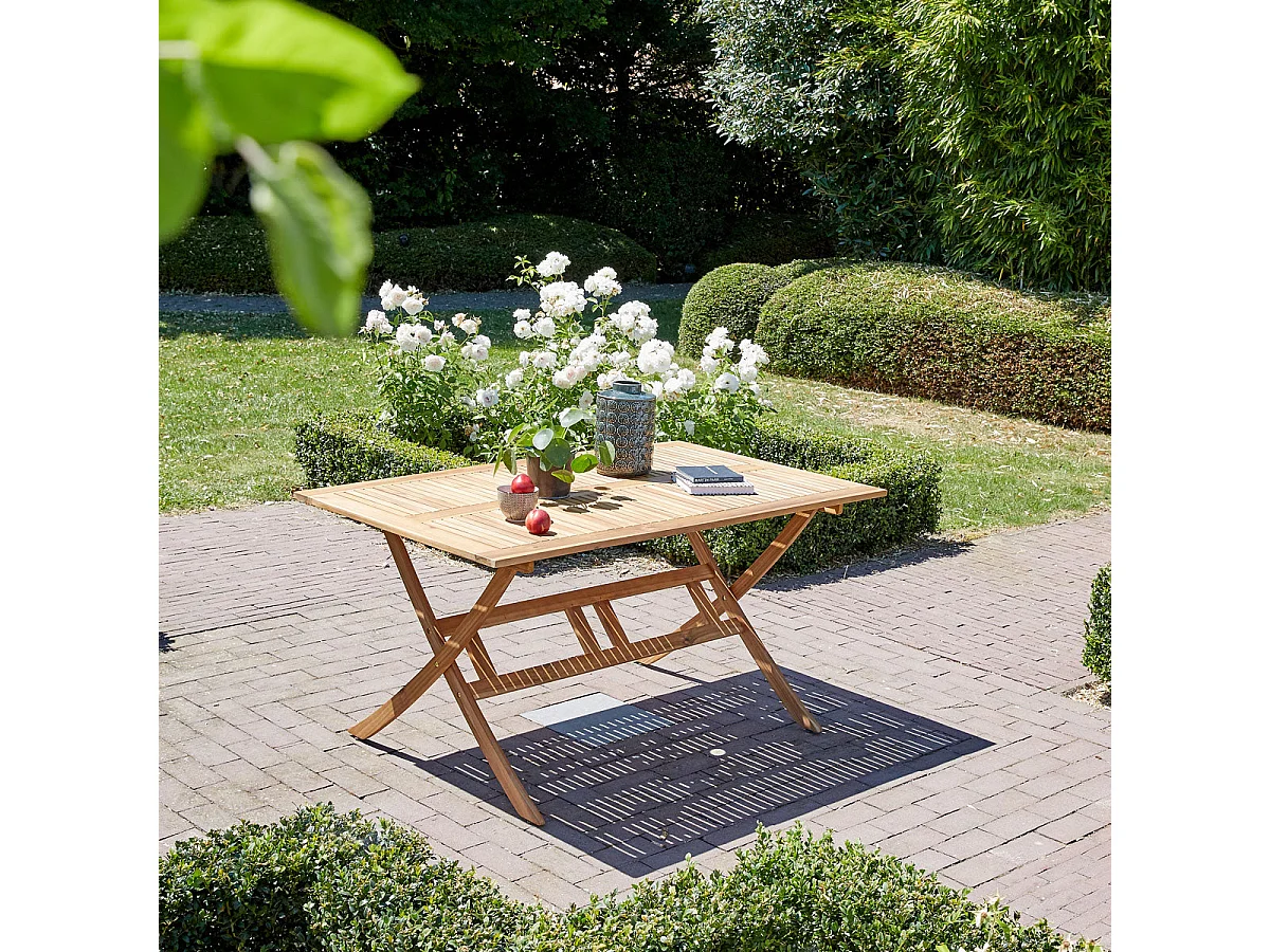 Mesa de jardín de acacia maciza  6 pers