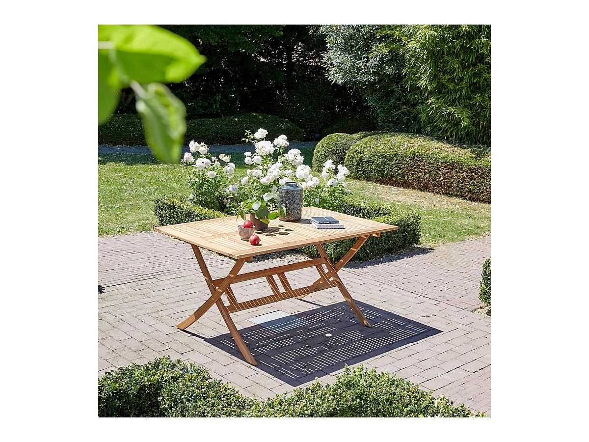 Table de jardin en acacia massif 6 places