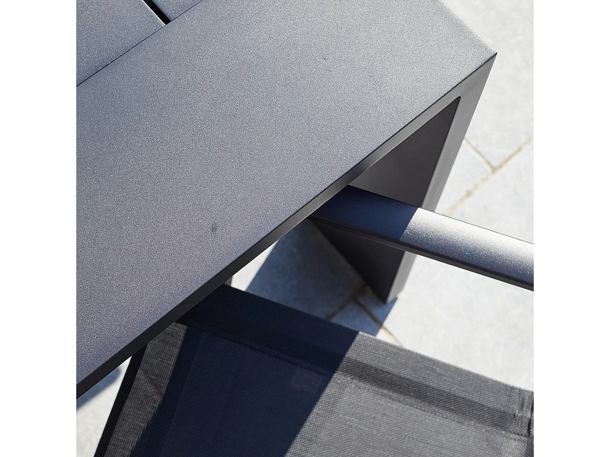 Tavolo da giardino in alluminio nero 6 pers.