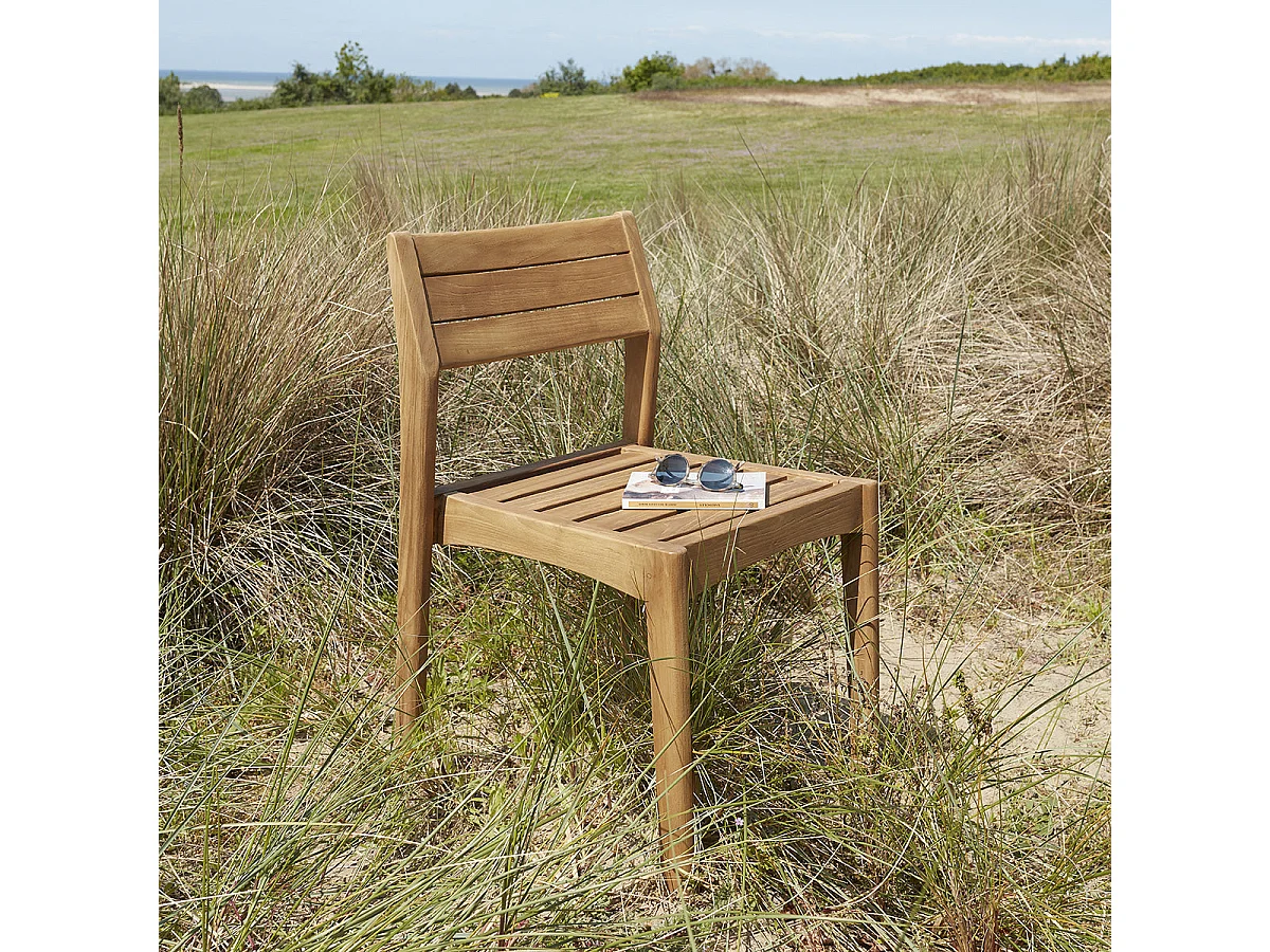 Silla de jardín de madera de teca maciza reciclada