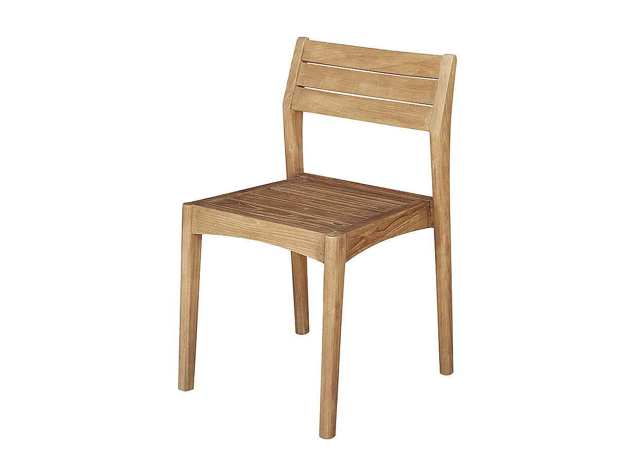 Silla de jardín de madera de teca maciza reciclada