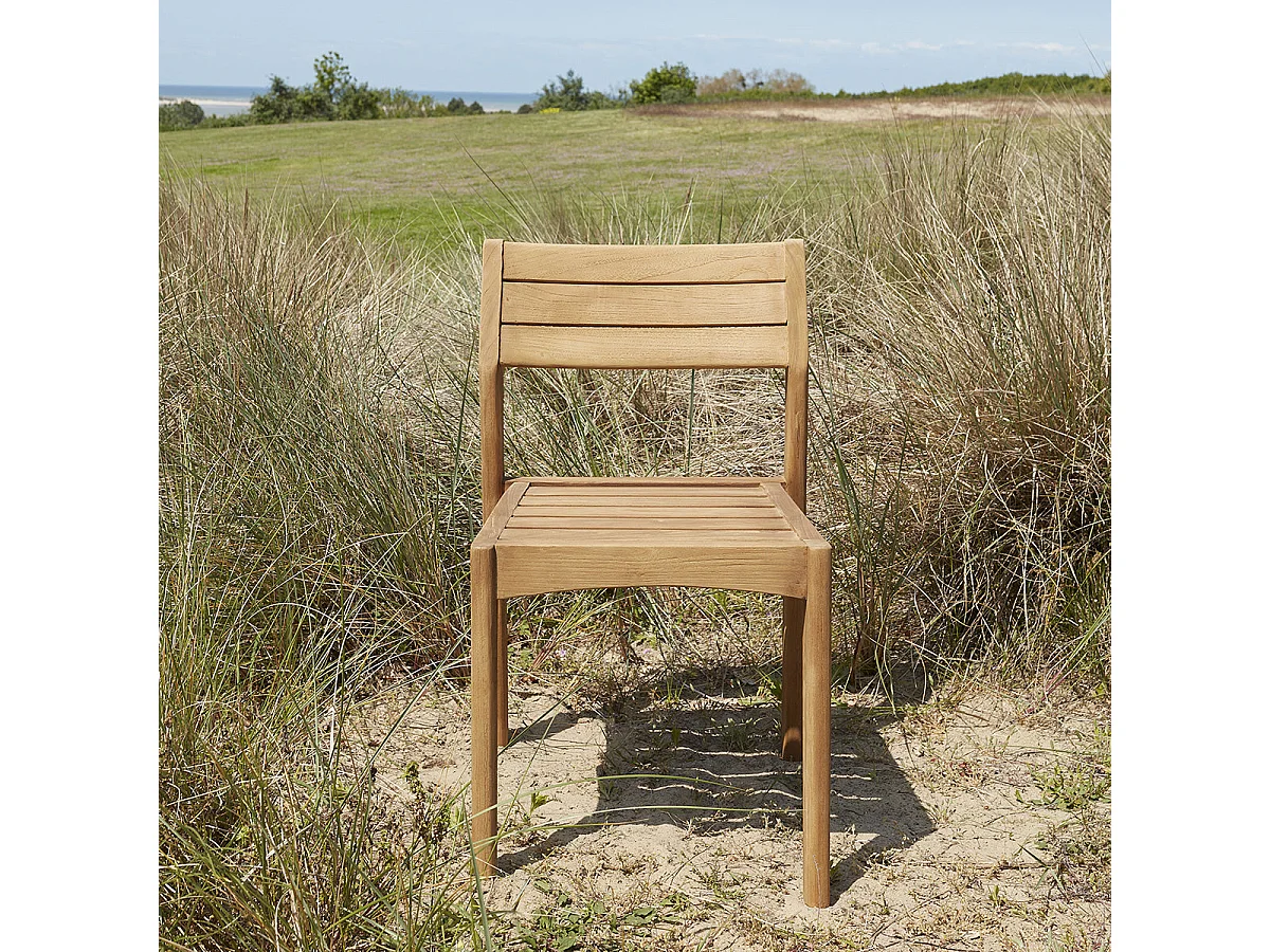 Silla de jardín de madera de teca maciza reciclada