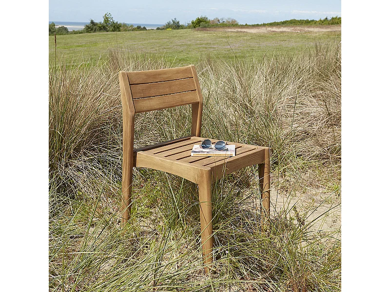 Silla de jardín de madera de teca maciza reciclada