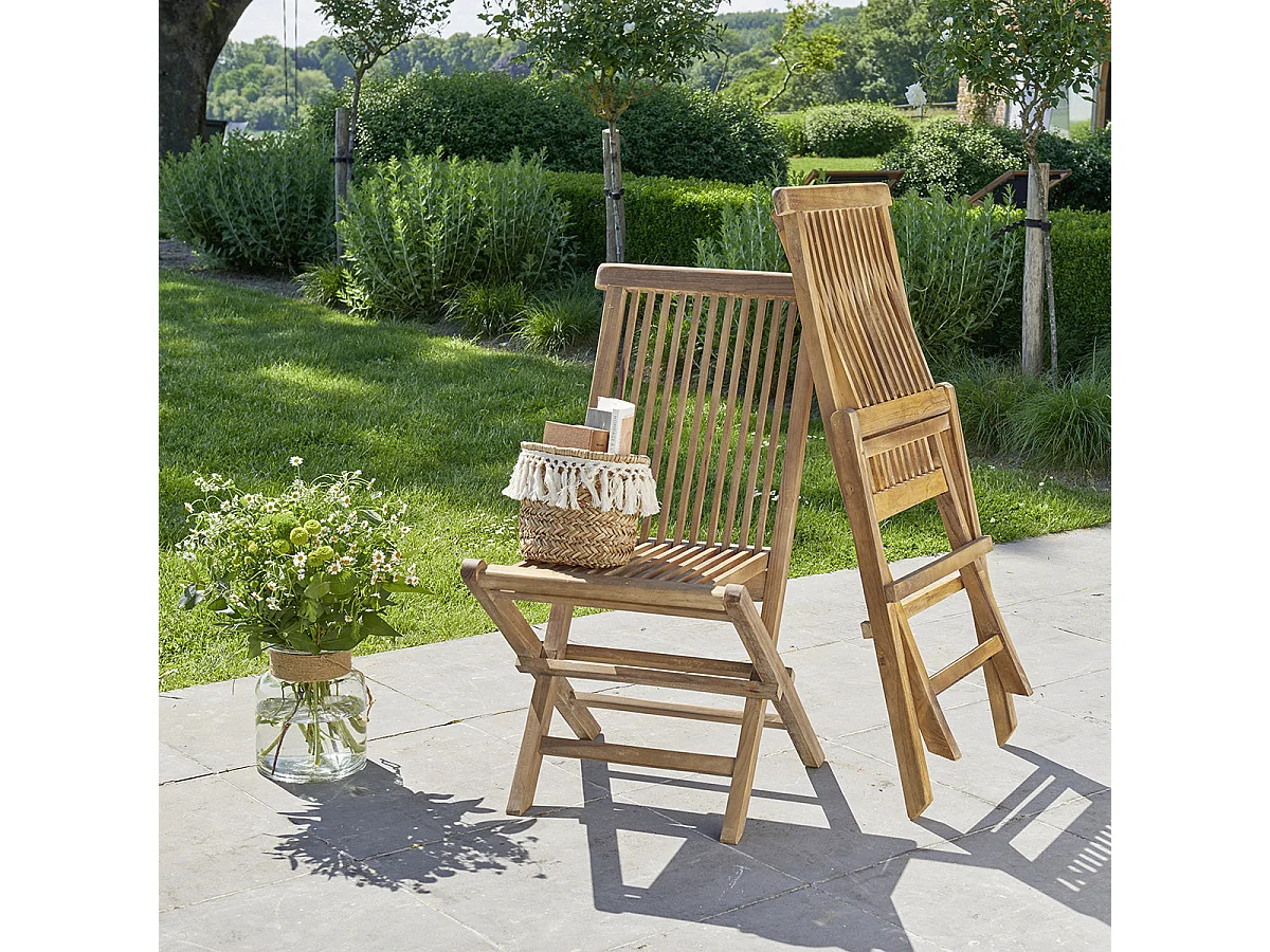Chaise de jardin en teck huilé massif pliante