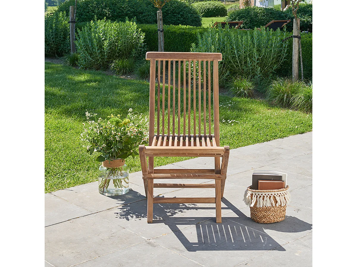 Sedia da giardino pieghevole in teak massello oliato