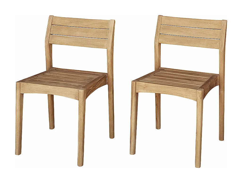Silla de jardín de madera de teca maciza reciclada (juego de 2)