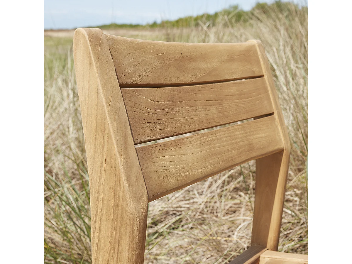 Silla de jardín de madera de teca maciza reciclada (juego de 2)