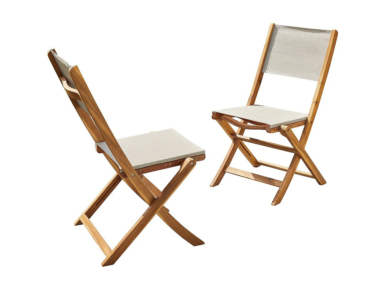Lot de 2 chaises de jardin en bois d'acacia massif