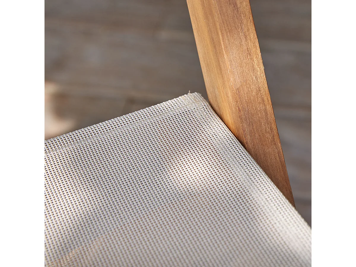 Lot de 2 chaises de jardin en bois d'acacia massif