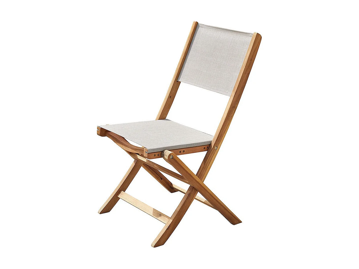 Silla de jardín de madera de acacia maciza y textileno gris