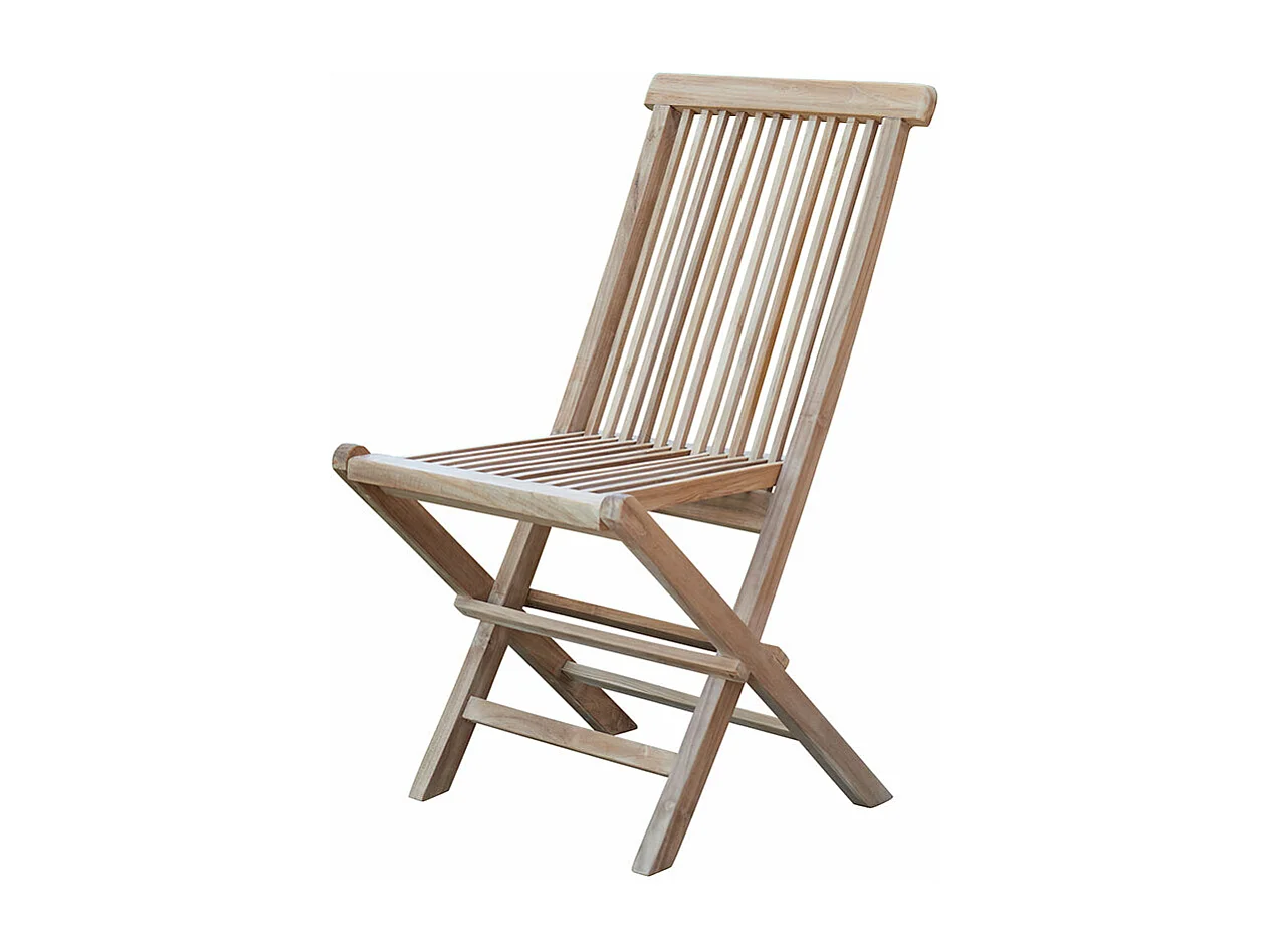 Sedia da esterno pieghevole in legno massello di teak