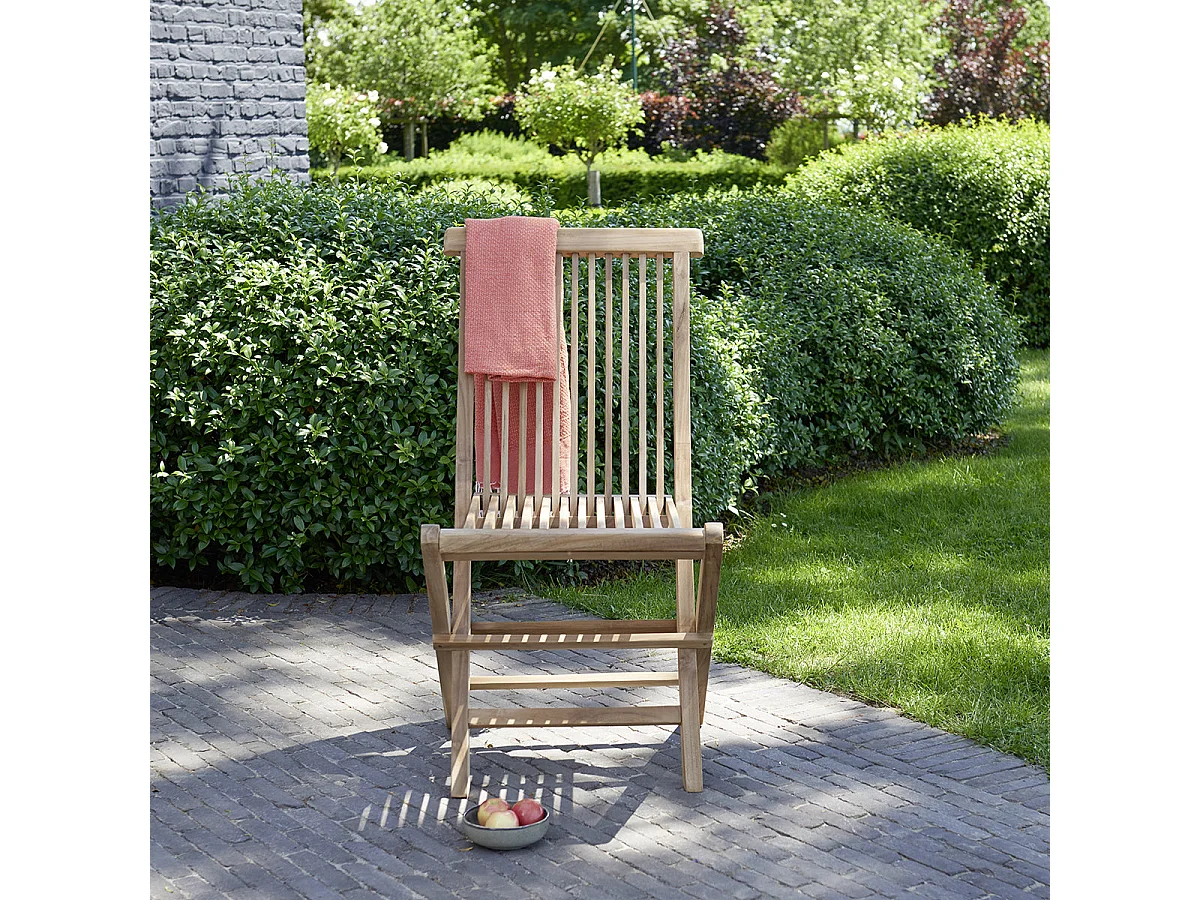 Silla de jardín plegable de teca maciza