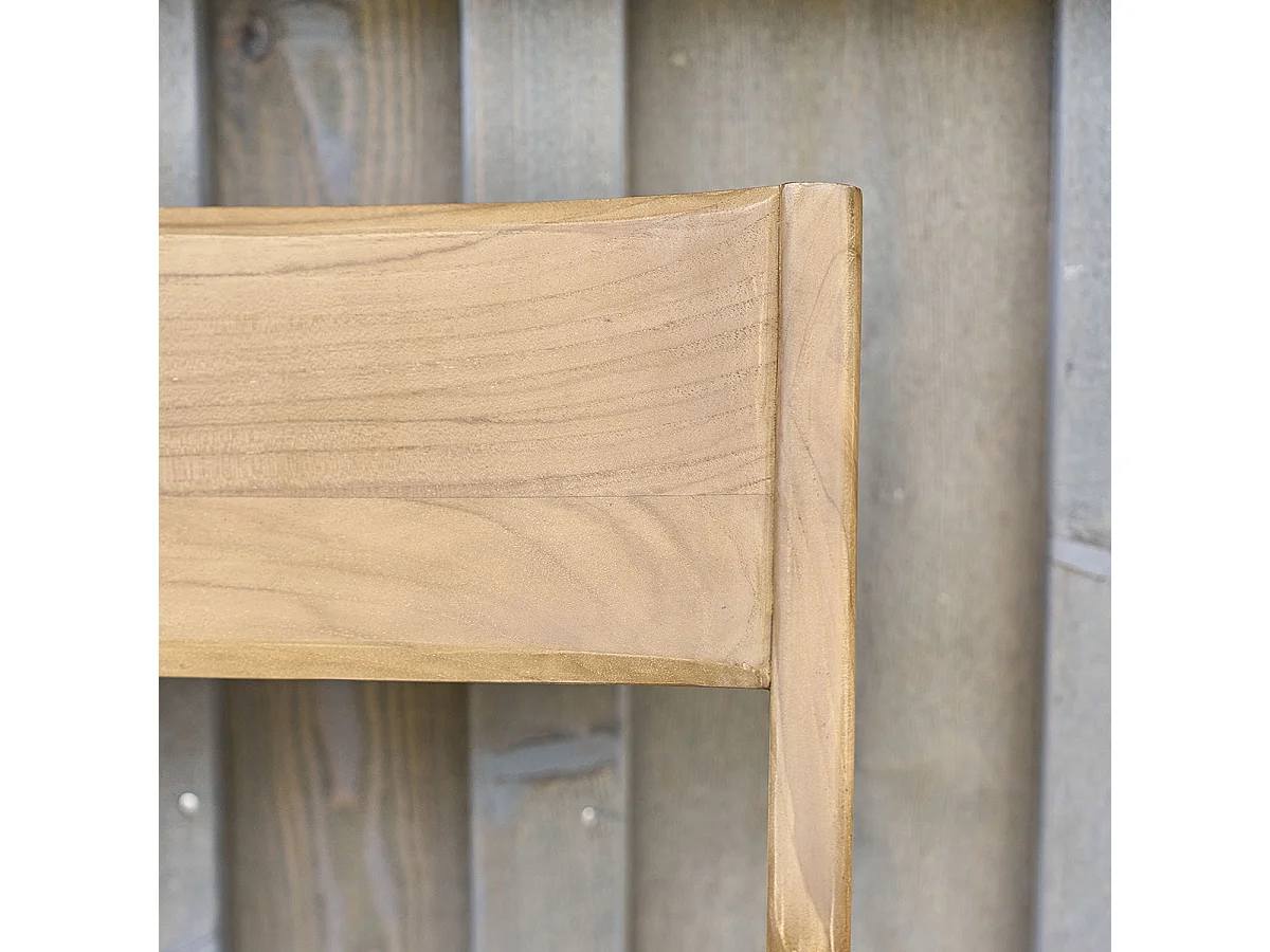 Lot de 2 chaises de jardin en teck massif et cordage